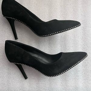 Steve Madden Black Heels with Silver Accents